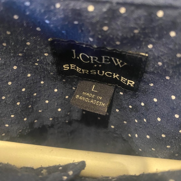 J Crew Factory - Large | Navy | Short Sleeve Seersucker Shirt - Picture 2 of 4